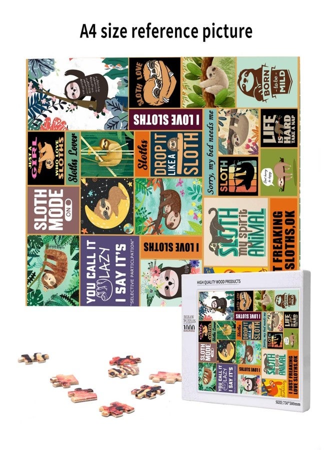 NELife 1000 Pieces Sloth Themed Jigsaw Puzzle,Fun Educational Toy for Kids Ages 12,Teens & Families.Educational Games Home Decoration Puzzle,Size 29.5” X 19.7” (Have Box) - Image 5